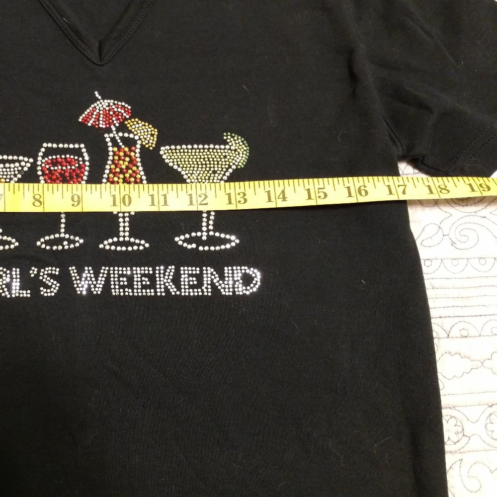"Girl's Weekend" Rhinestone Embellished Tee - Picture 7 of 11